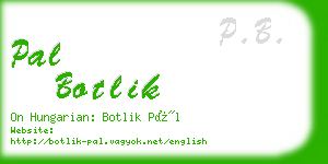 pal botlik business card